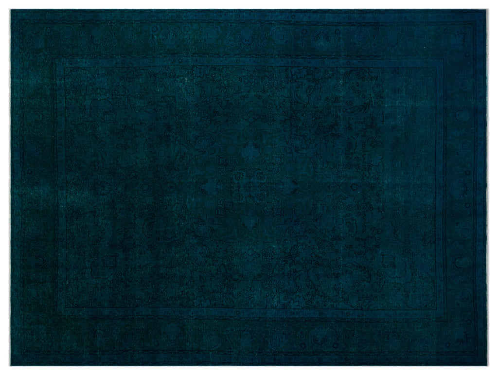 Turquoise  Over Dyed Vintage XLarge Rug 9'3'' x 12'11'' ft 283 x 394 cm
