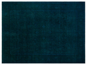 Turquoise  Over Dyed Vintage XLarge Rug 9'3'' x 12'11'' ft 283 x 394 cm