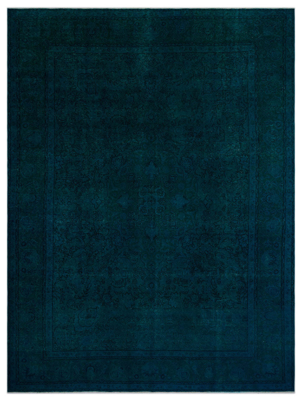 Turquoise  Over Dyed Vintage XLarge Rug 9'3'' x 12'11'' ft 283 x 394 cm