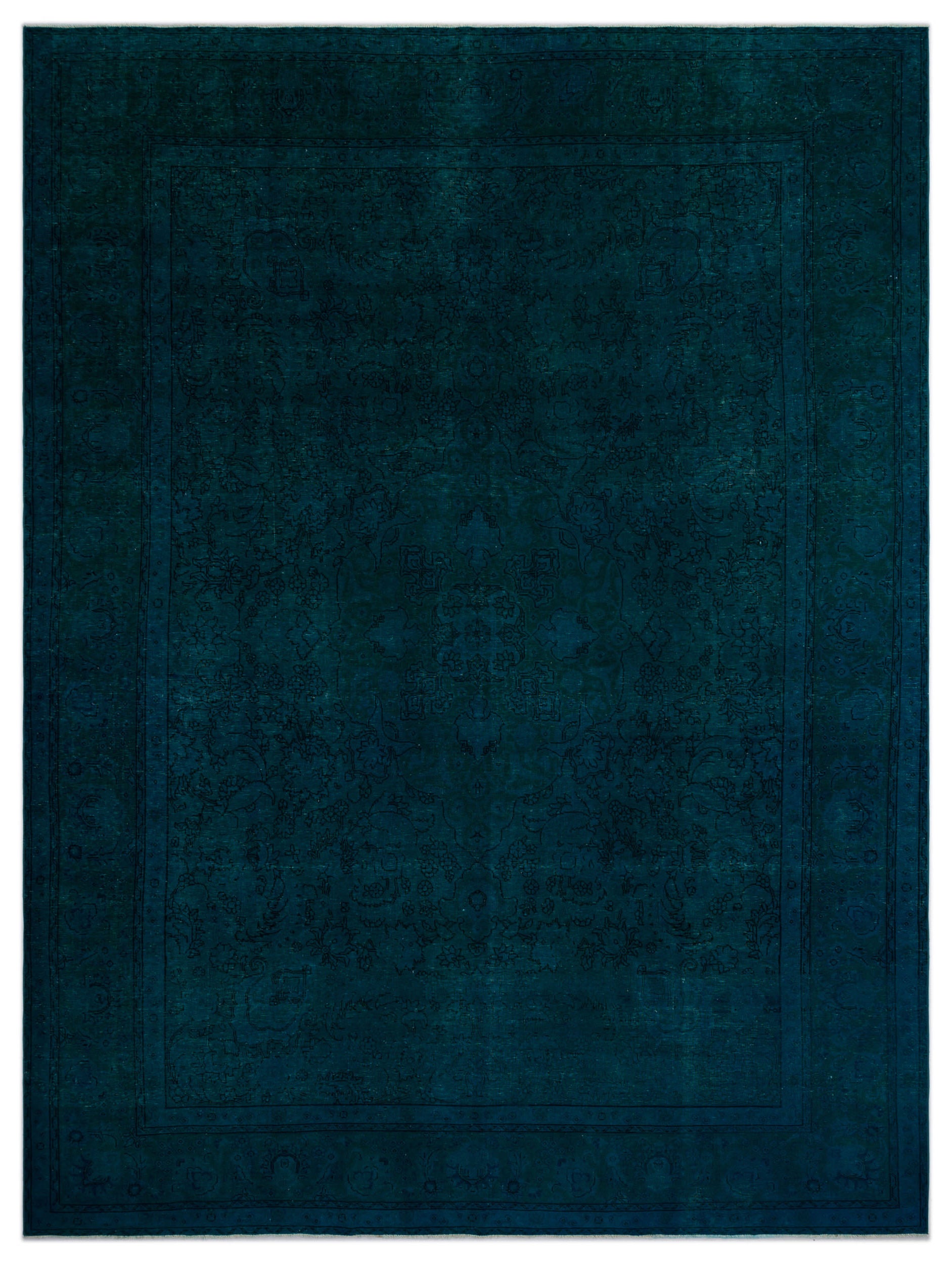 Turquoise  Over Dyed Vintage XLarge Rug 9'3'' x 12'11'' ft 283 x 394 cm