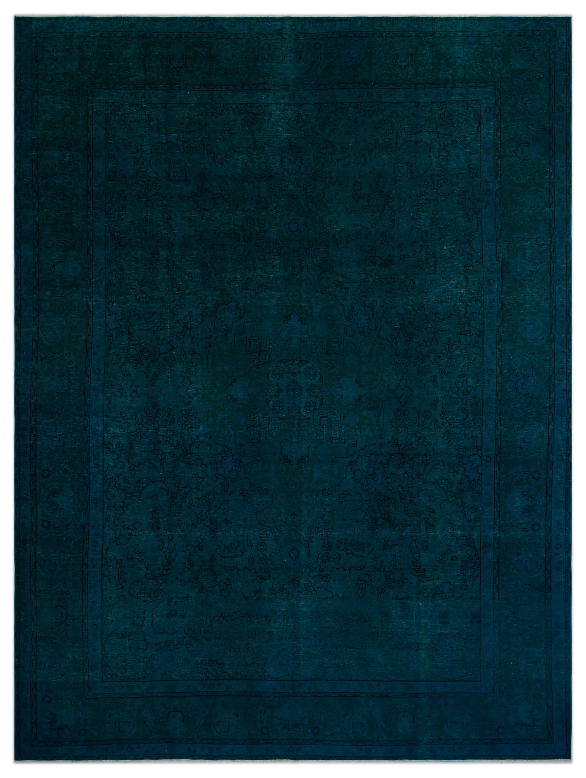 Turquoise  Over Dyed Vintage XLarge Rug 9&#39;3&#39;&#39; x 12&#39;11&#39;&#39; ft 283 x 394 cm