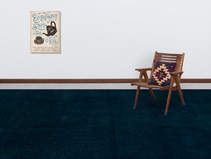 Turquoise  Over Dyed Vintage XLarge Rug 7'10'' x 12'2'' ft 238 x 370 cm