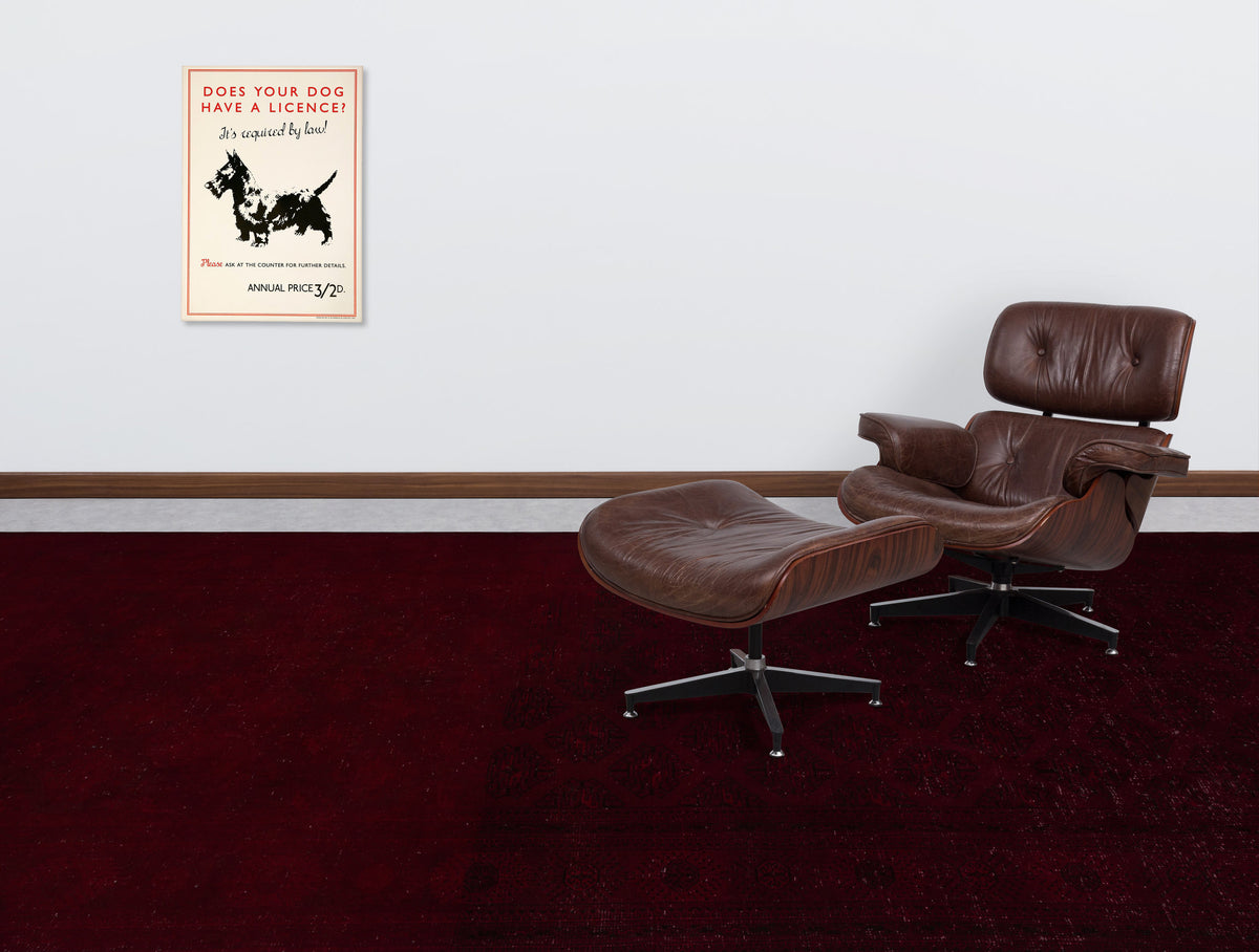 Red Over Dyed Vintage XLarge Rug 7&#39;10&#39;&#39; x 12&#39;8&#39;&#39; ft 240 x 385 cm