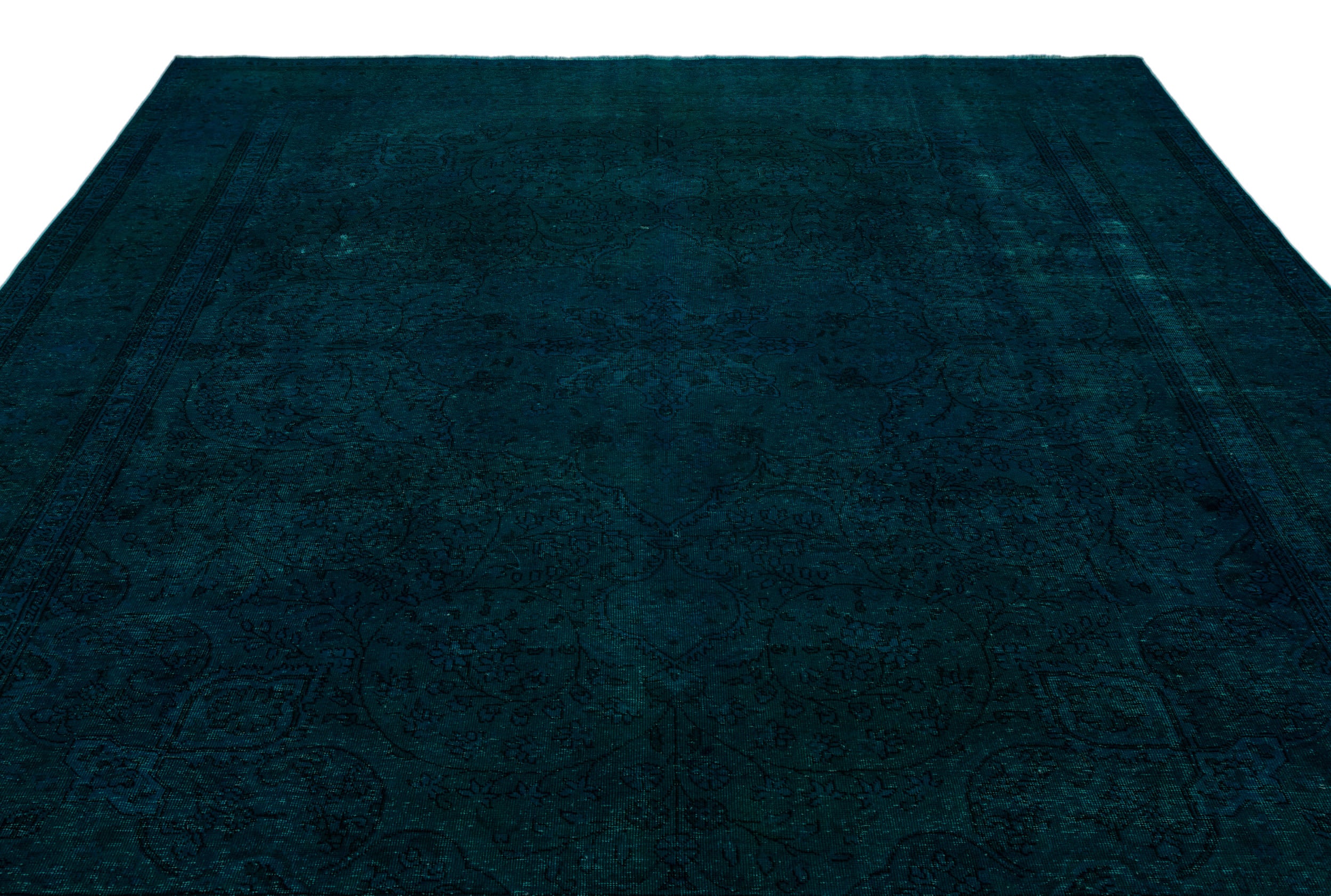 Turquoise  Over Dyed Vintage XLarge Rug 9'11'' x 12'12'' ft 301 x 395 cm