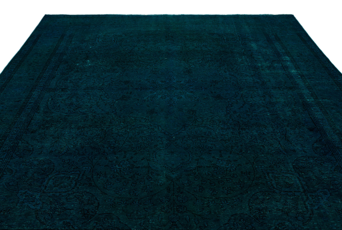 Turquoise  Over Dyed Vintage XLarge Rug 9&#39;11&#39;&#39; x 12&#39;12&#39;&#39; ft 301 x 395 cm
