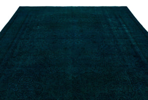 Turquoise  Over Dyed Vintage XLarge Rug 9'11'' x 12'12'' ft 301 x 395 cm