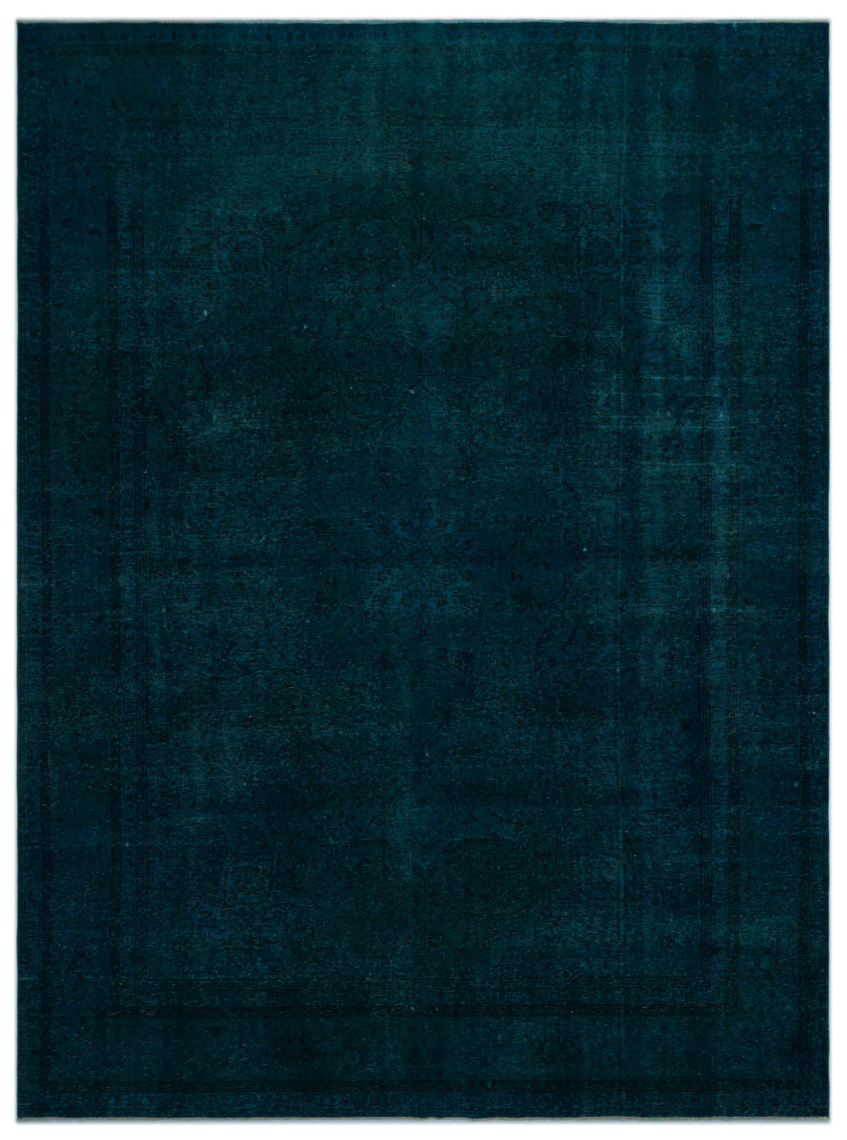 Turquoise  Over Dyed Vintage XLarge Rug 9&#39;11&#39;&#39; x 12&#39;12&#39;&#39; ft 301 x 395 cm