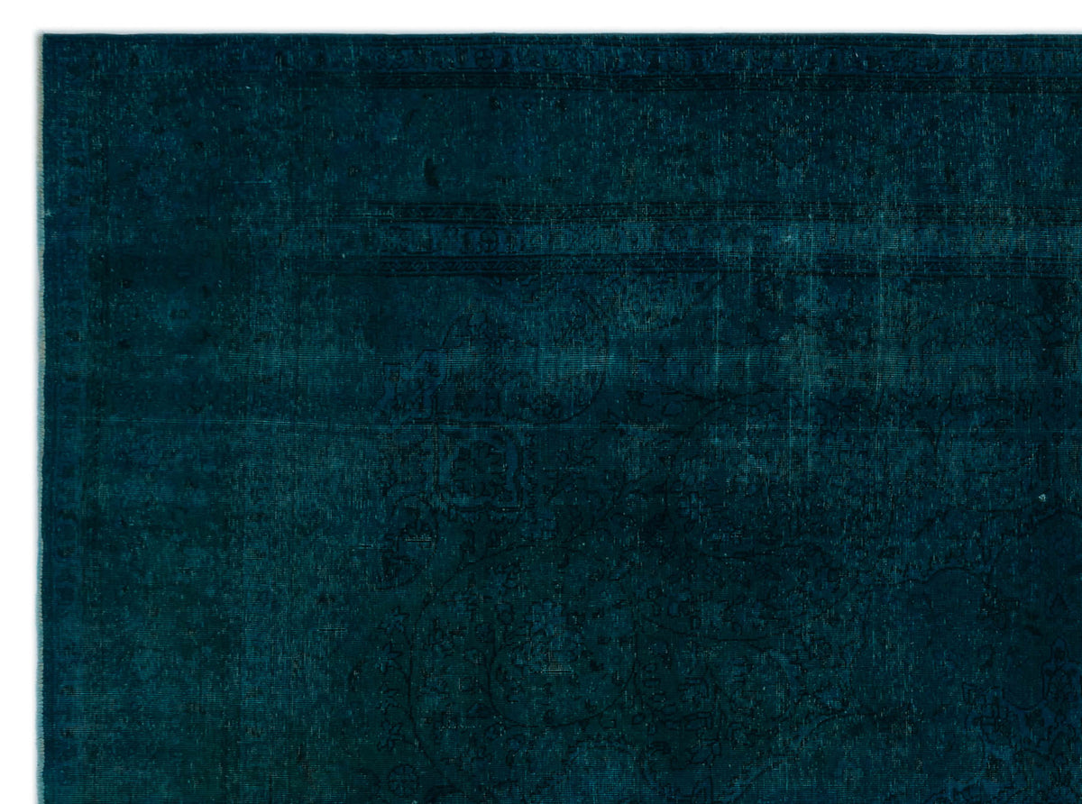 Turquoise  Over Dyed Vintage XLarge Rug 9&#39;11&#39;&#39; x 12&#39;12&#39;&#39; ft 301 x 395 cm