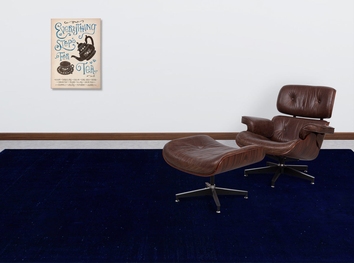 Blue Over Dyed Vintage XLarge Rug 7&#39;9&#39;&#39; x 11&#39;2&#39;&#39; ft 235 x 341 cm