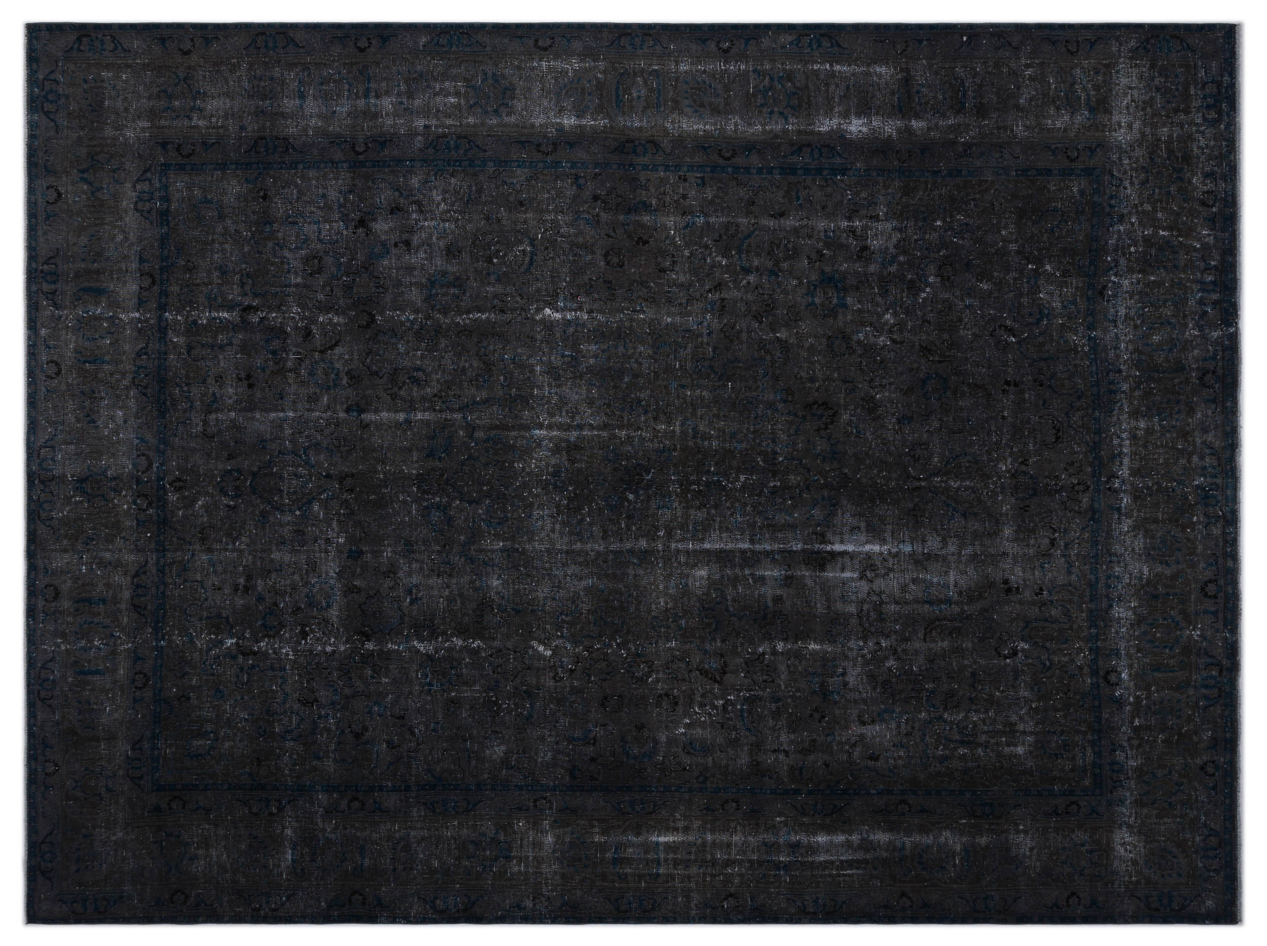 Gray Over Dyed Vintage XLarge Rug 9'7'' x 12'7'' ft 292 x 383 cm