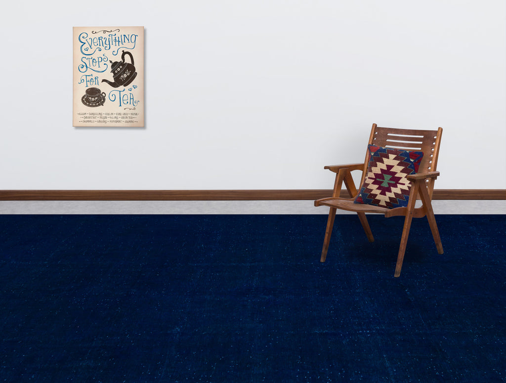 Blue Over Dyed Vintage XLarge Rug 9'7'' x 13'0'' ft 293 x 397 cm