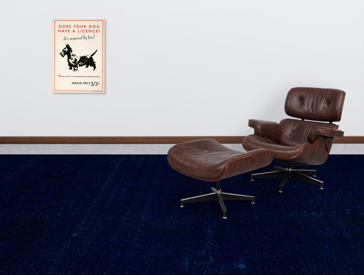 Blue Over Dyed Vintage XLarge Rug 9&#39;12&#39;&#39; x 13&#39;11&#39;&#39; ft 304 x 423 cm