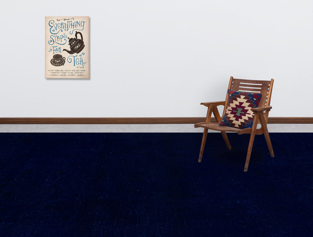 Blue Over Dyed Vintage XLarge Rug 9'2'' x 12'8'' ft 280 x 385 cm