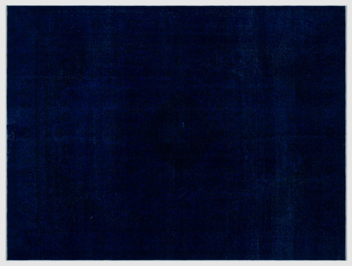 Blue Over Dyed Vintage XLarge Rug 9&#39;3&#39;&#39; x 12&#39;2&#39;&#39; ft 283 x 371 cm
