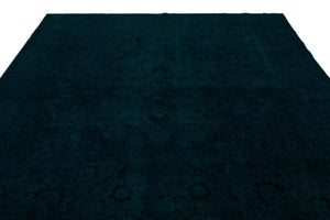 Turquoise  Over Dyed Vintage XLarge Rug 9'3'' x 12'8'' ft 281 x 385 cm