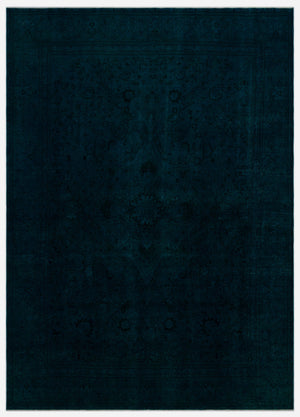 Turquoise  Over Dyed Vintage XLarge Rug 9'3'' x 12'8'' ft 281 x 385 cm