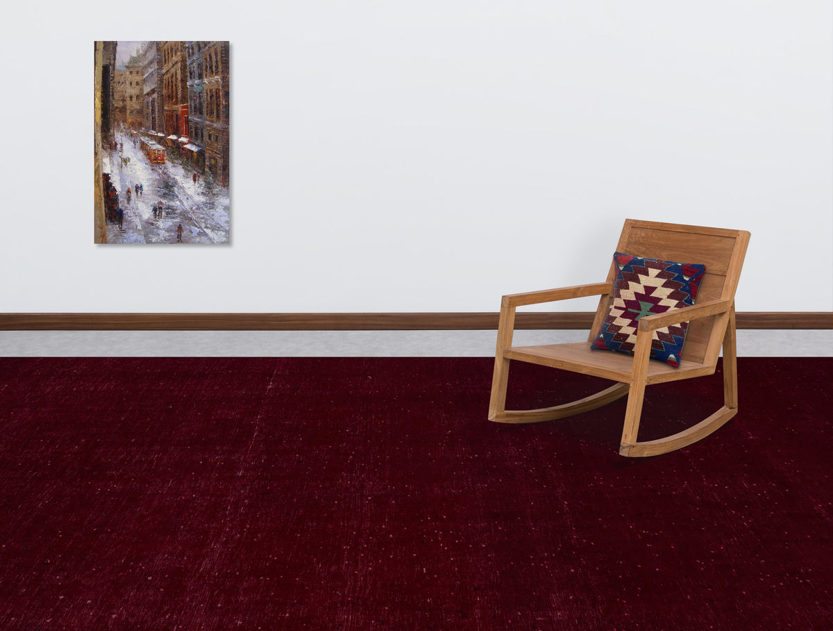 Red Over Dyed Vintage XLarge Rug 9&#39;7&#39;&#39; x 12&#39;12&#39;&#39; ft 293 x 395 cm