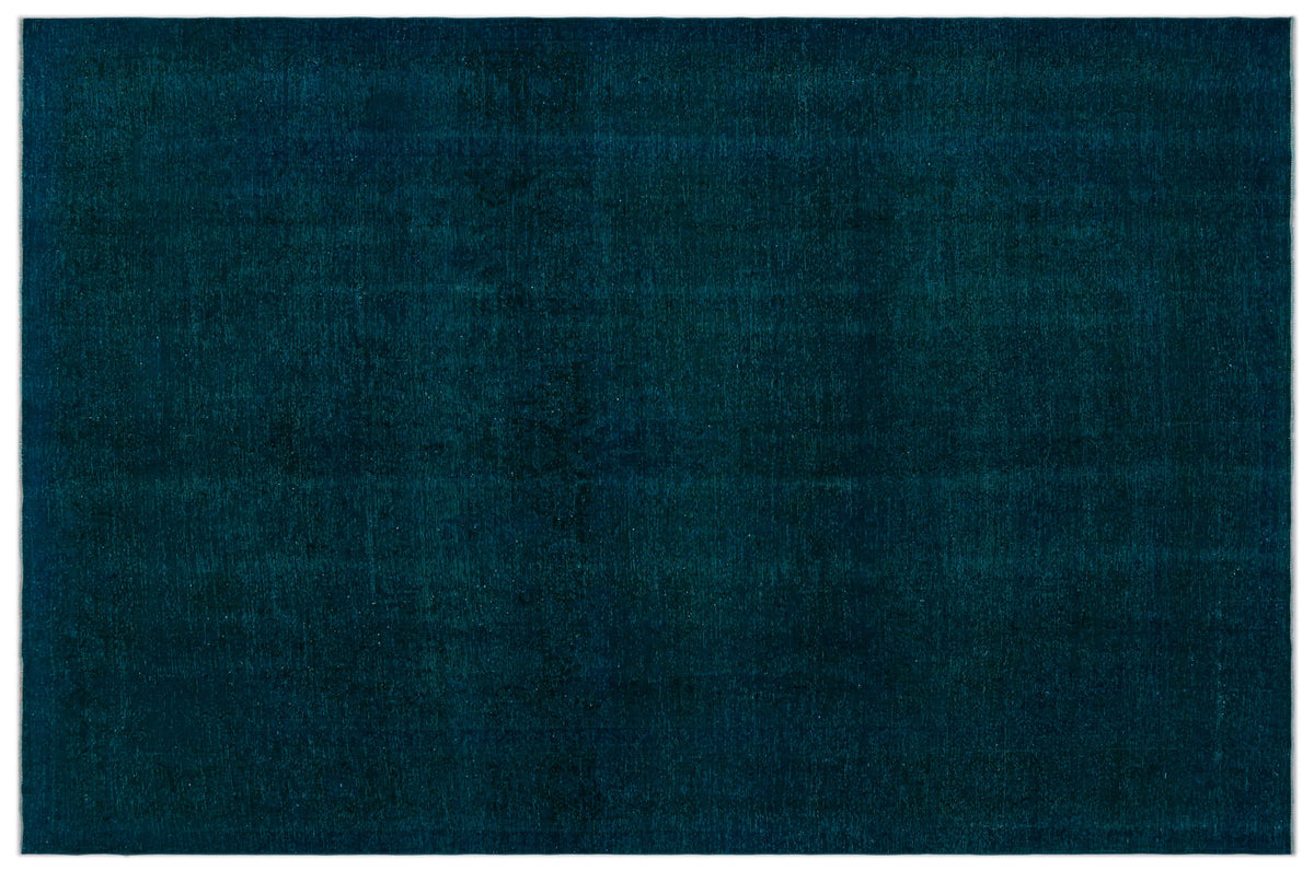 Turquoise  Over Dyed Vintage XLarge Rug 9&#39;2&#39;&#39; x 13&#39;9&#39;&#39; ft 279 x 420 cm