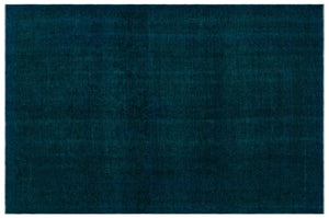 Turquoise  Over Dyed Vintage XLarge Rug 9'2'' x 13'9'' ft 279 x 420 cm