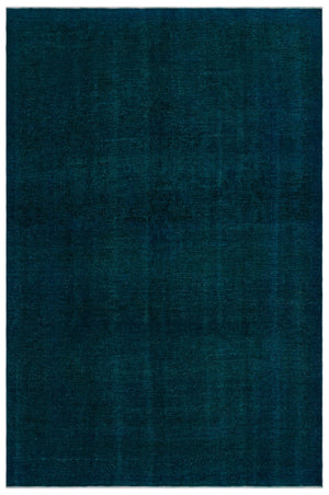 Turquoise  Over Dyed Vintage XLarge Rug 9'2'' x 13'9'' ft 279 x 420 cm