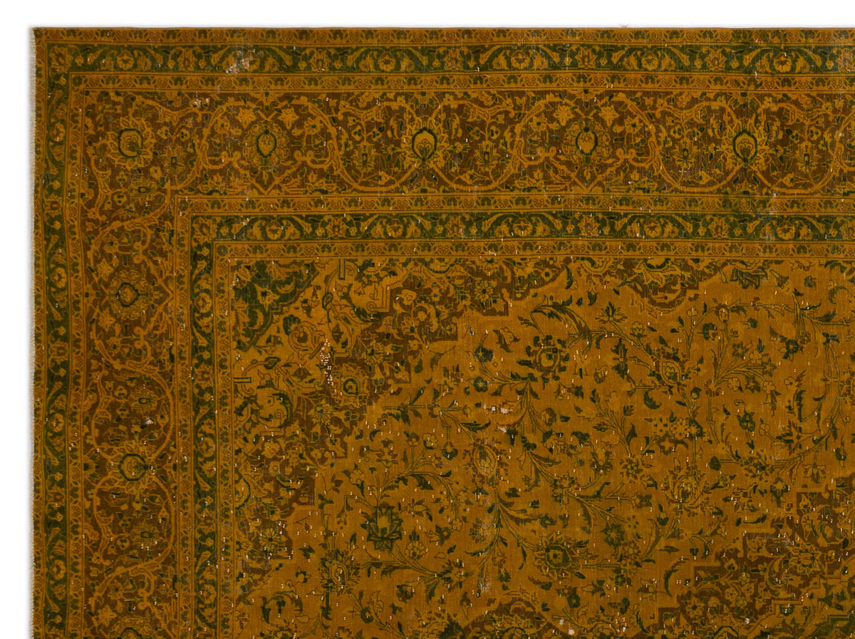 Yellow Over Dyed Vintage XLarge Rug 10&#39;0&#39;&#39; x 13&#39;7&#39;&#39; ft 305 x 413 cm