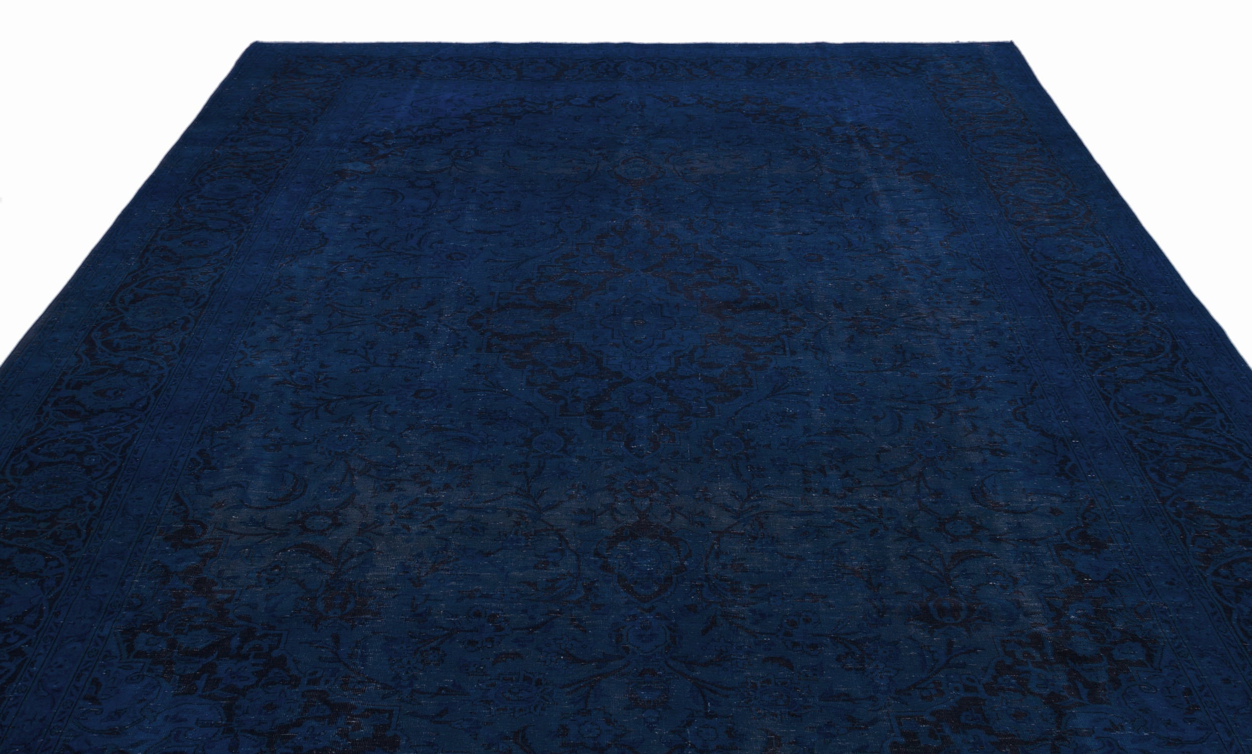 Blue Over Dyed Vintage XLarge Rug 8'7'' x 12'10'' ft 262 x 390 cm