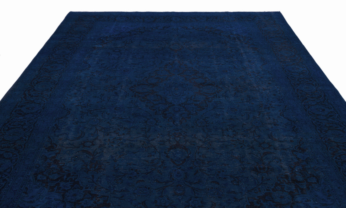 Blue Over Dyed Vintage XLarge Rug 8&#39;7&#39;&#39; x 12&#39;10&#39;&#39; ft 262 x 390 cm