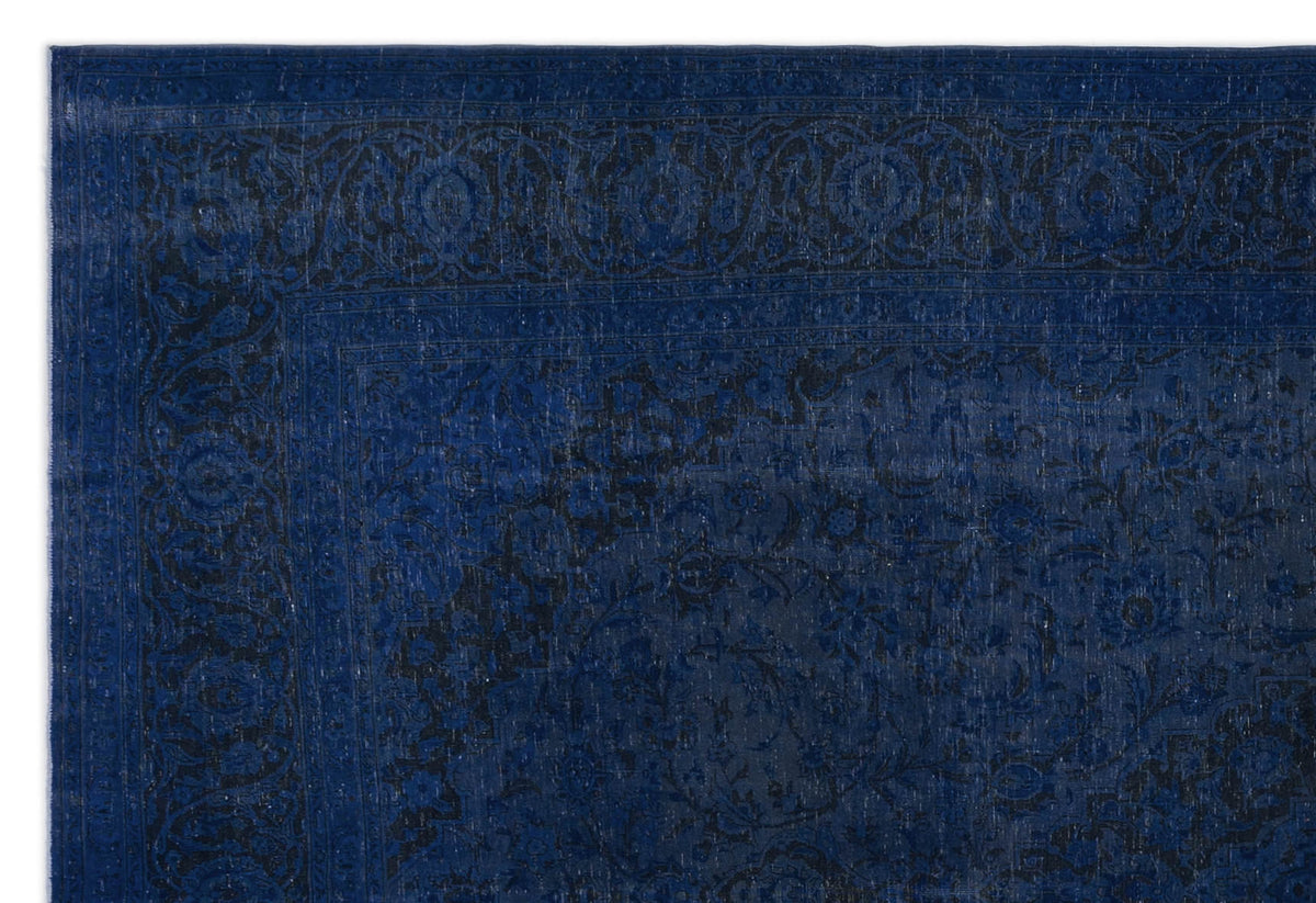 Blue Over Dyed Vintage XLarge Rug 8&#39;7&#39;&#39; x 12&#39;10&#39;&#39; ft 262 x 390 cm