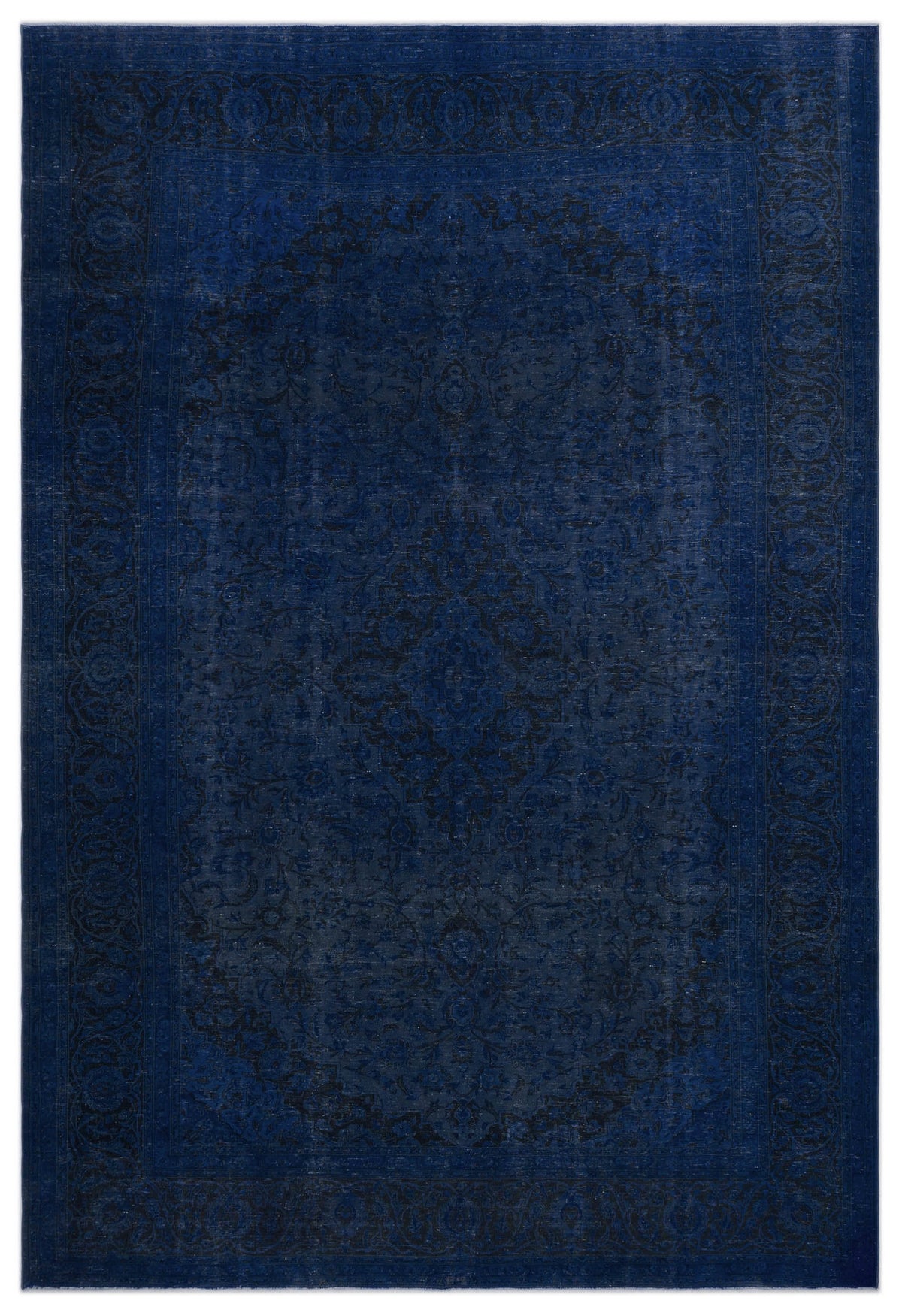 Blue Over Dyed Vintage XLarge Rug 8&#39;7&#39;&#39; x 12&#39;10&#39;&#39; ft 262 x 390 cm