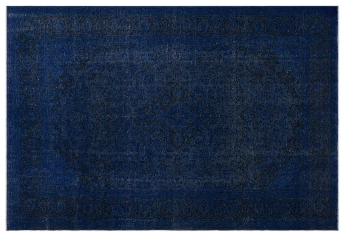 Blue Over Dyed Vintage XLarge Rug 8&#39;7&#39;&#39; x 12&#39;10&#39;&#39; ft 262 x 390 cm