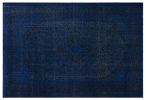 Blue Over Dyed Vintage XLarge Rug 8'7'' x 12'10'' ft 262 x 390 cm