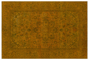 Yellow Over Dyed Vintage XLarge Rug 7'5'' x 10'9'' ft 225 x 328 cm