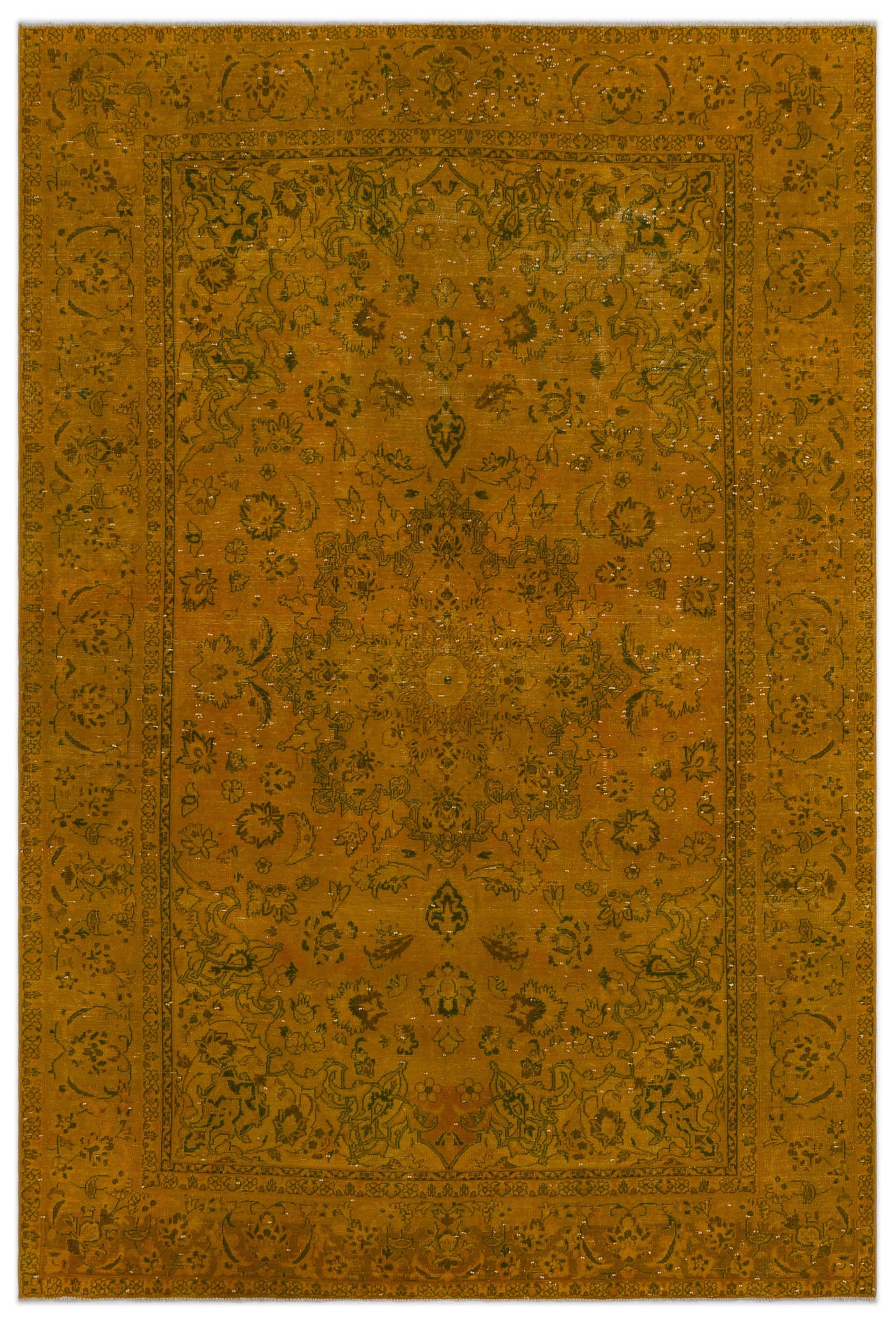 Yellow Over Dyed Vintage XLarge Rug 7'5'' x 10'9'' ft 225 x 328 cm