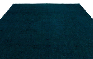 Turquoise  Over Dyed Vintage XLarge Rug 9'10'' x 13'2'' ft 300 x 402 cm