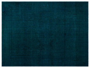 Turquoise  Over Dyed Vintage XLarge Rug 9'10'' x 13'2'' ft 300 x 402 cm