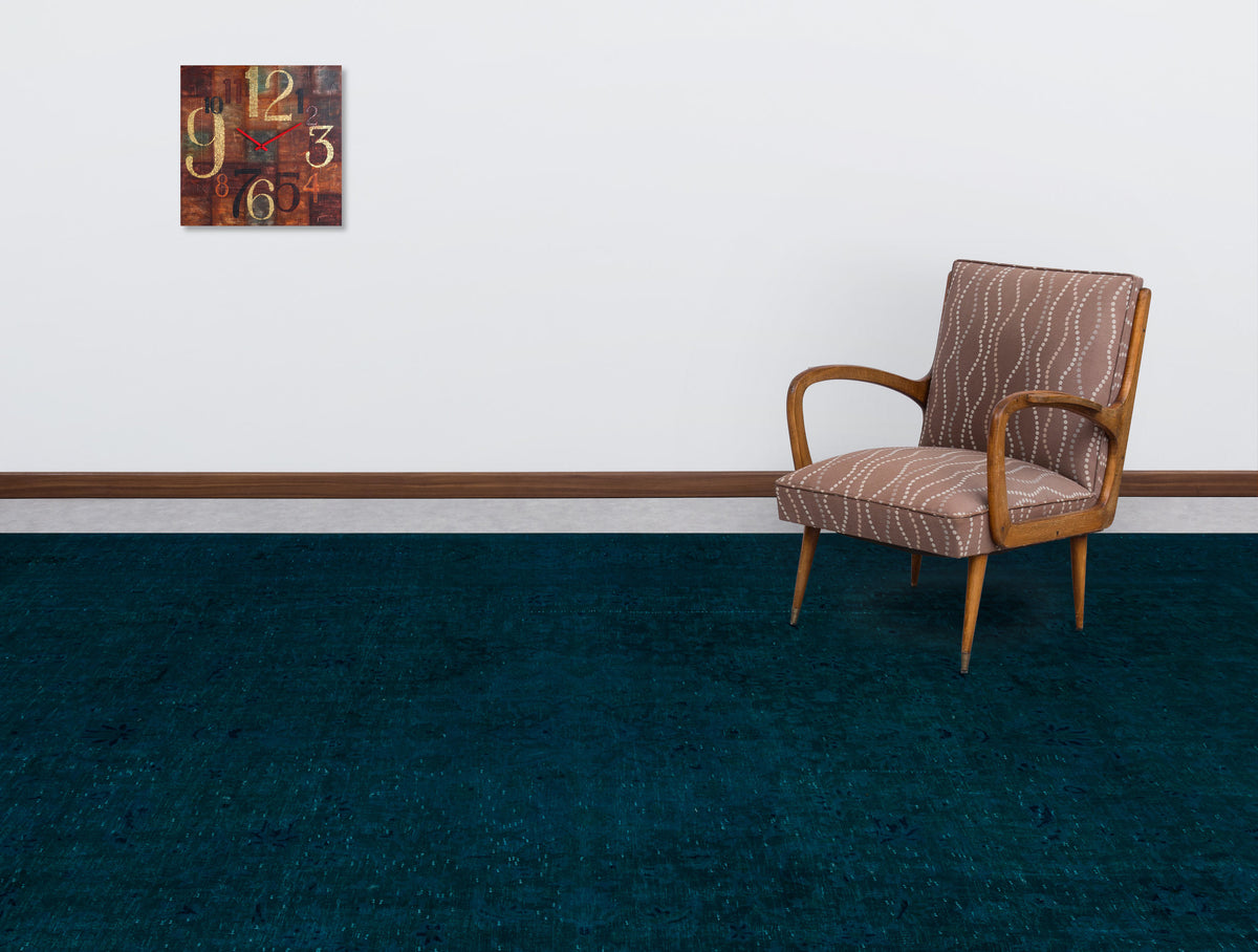 Turquoise  Over Dyed Vintage XLarge Rug 9&#39;10&#39;&#39; x 13&#39;2&#39;&#39; ft 300 x 402 cm