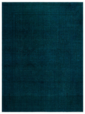 Turquoise  Over Dyed Vintage XLarge Rug 9'10'' x 13'2'' ft 300 x 402 cm