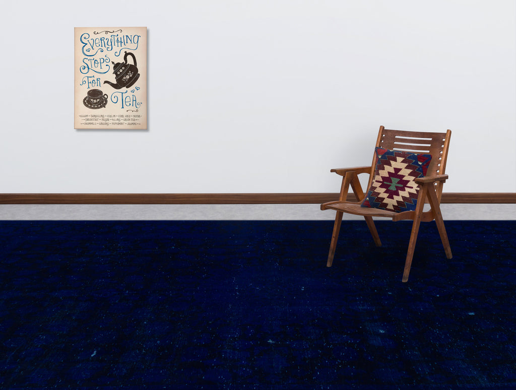 Blue Over Dyed Vintage XLarge Rug 9'0'' x 12'3'' ft 275 x 374 cm