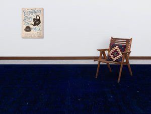 Blue Over Dyed Vintage XLarge Rug 9'0'' x 12'3'' ft 275 x 374 cm