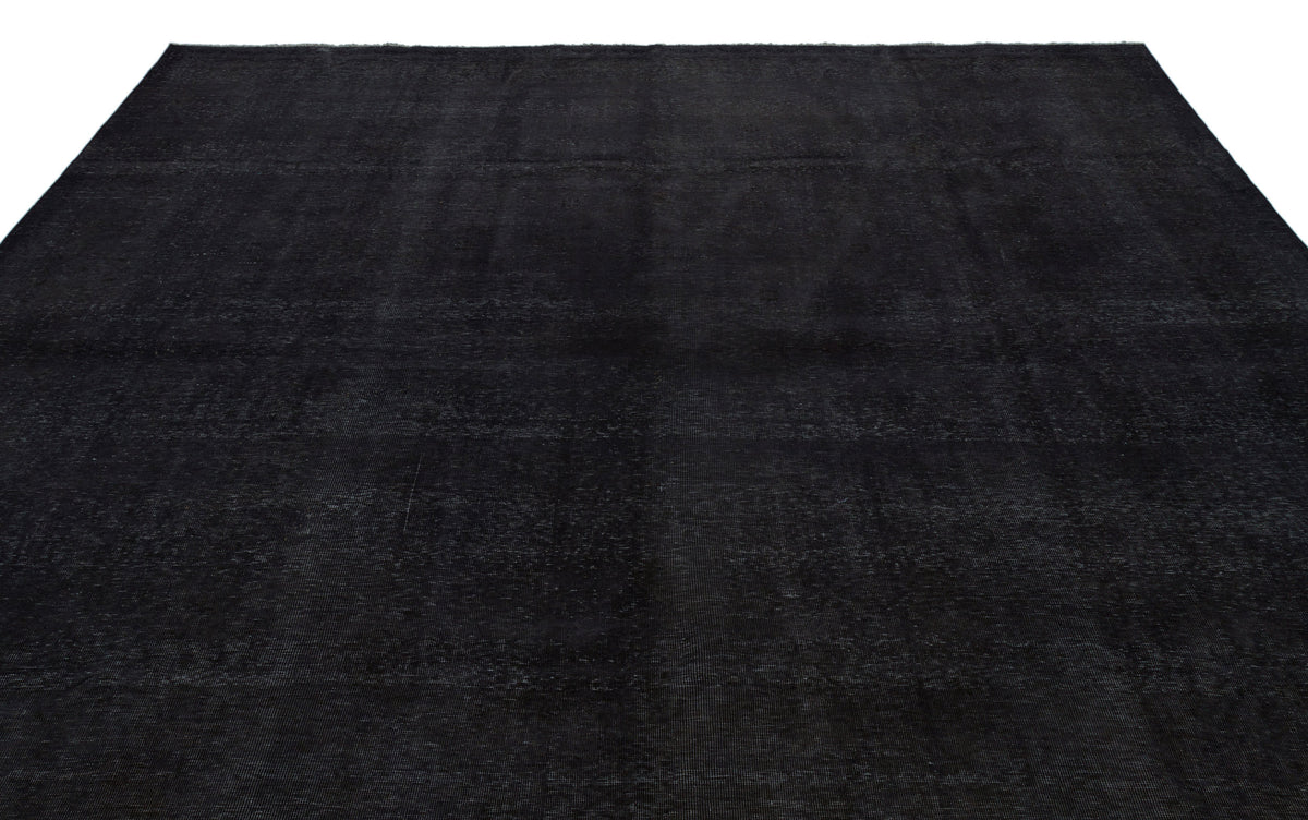 Black Over Dyed Vintage XLarge Rug 9&#39;11&#39;&#39; x 12&#39;6&#39;&#39; ft 303 x 382 cm