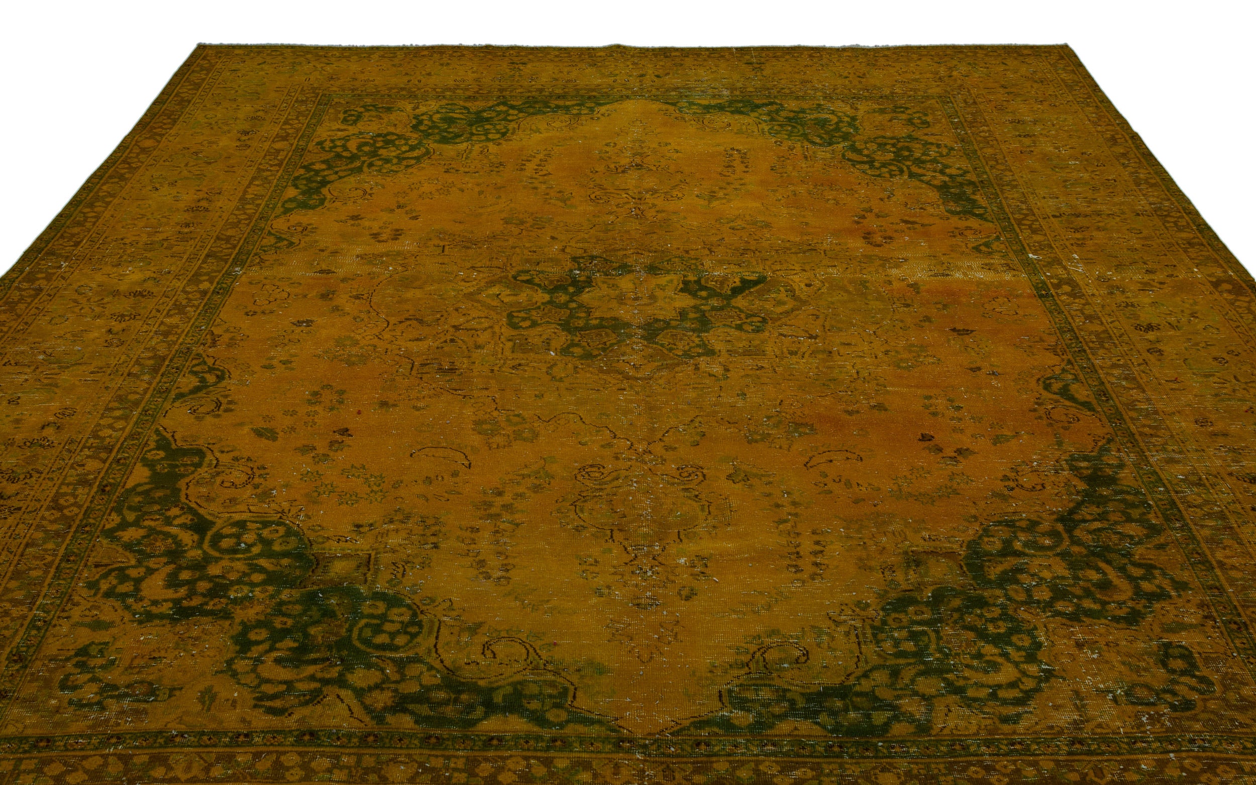 Yellow Over Dyed Vintage XLarge Rug 9'9'' x 12'6'' ft 297 x 381 cm