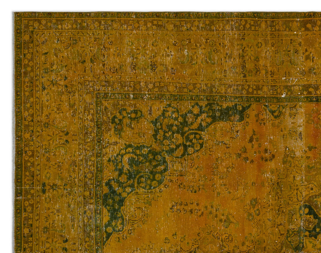 Yellow Over Dyed Vintage XLarge Rug 9'9'' x 12'6'' ft 297 x 381 cm