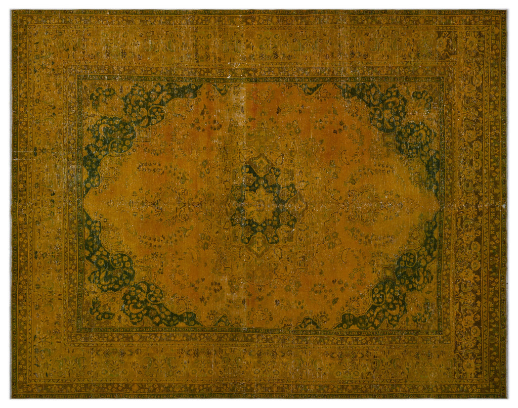 Yellow Over Dyed Vintage XLarge Rug 9'9'' x 12'6'' ft 297 x 381 cm