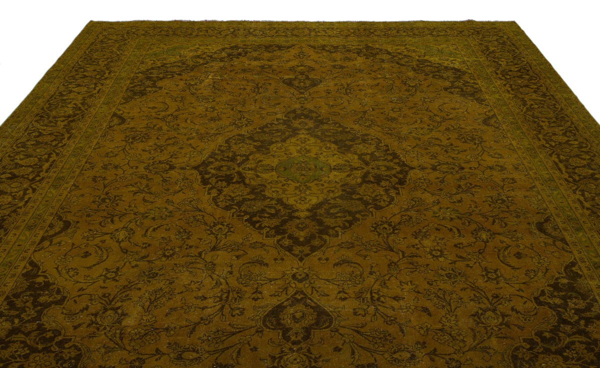 Yellow Over Dyed Vintage XLarge Rug 9&#39;6&#39;&#39; x 12&#39;10&#39;&#39; ft 289 x 390 cm