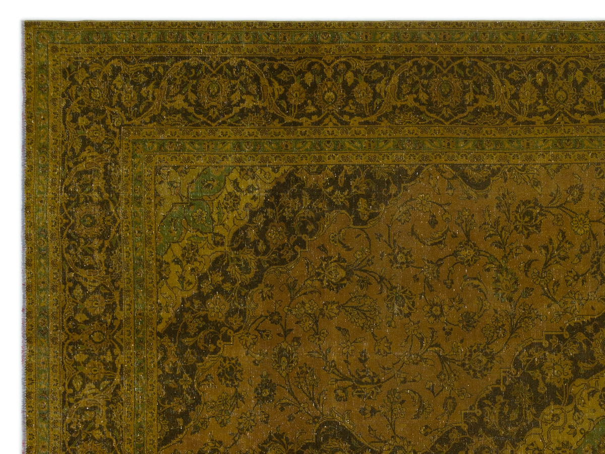 Yellow Over Dyed Vintage XLarge Rug 9&#39;6&#39;&#39; x 12&#39;10&#39;&#39; ft 289 x 390 cm