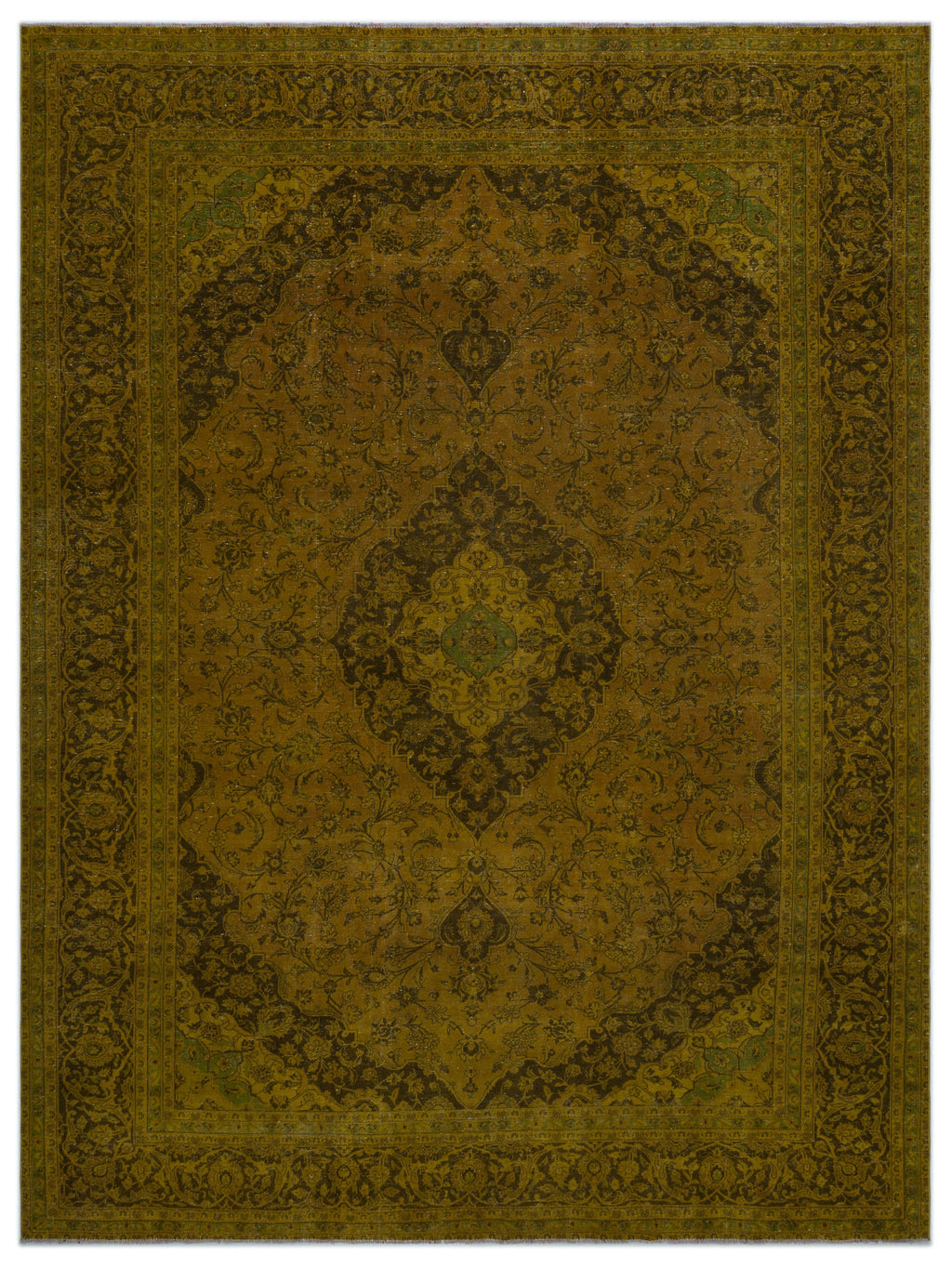 Yellow Over Dyed Vintage XLarge Rug 9'6'' x 12'10'' ft 289 x 390 cm