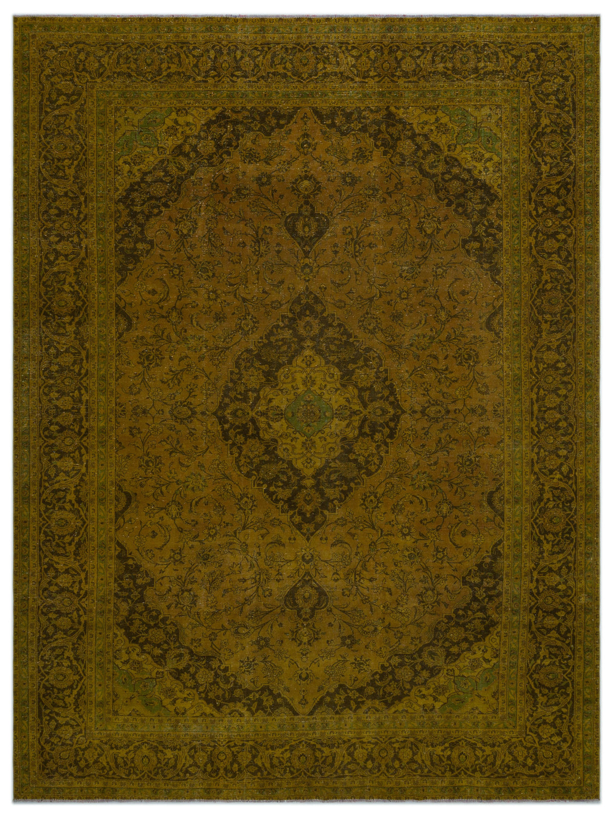Yellow Over Dyed Vintage XLarge Rug 9&#39;6&#39;&#39; x 12&#39;10&#39;&#39; ft 289 x 390 cm