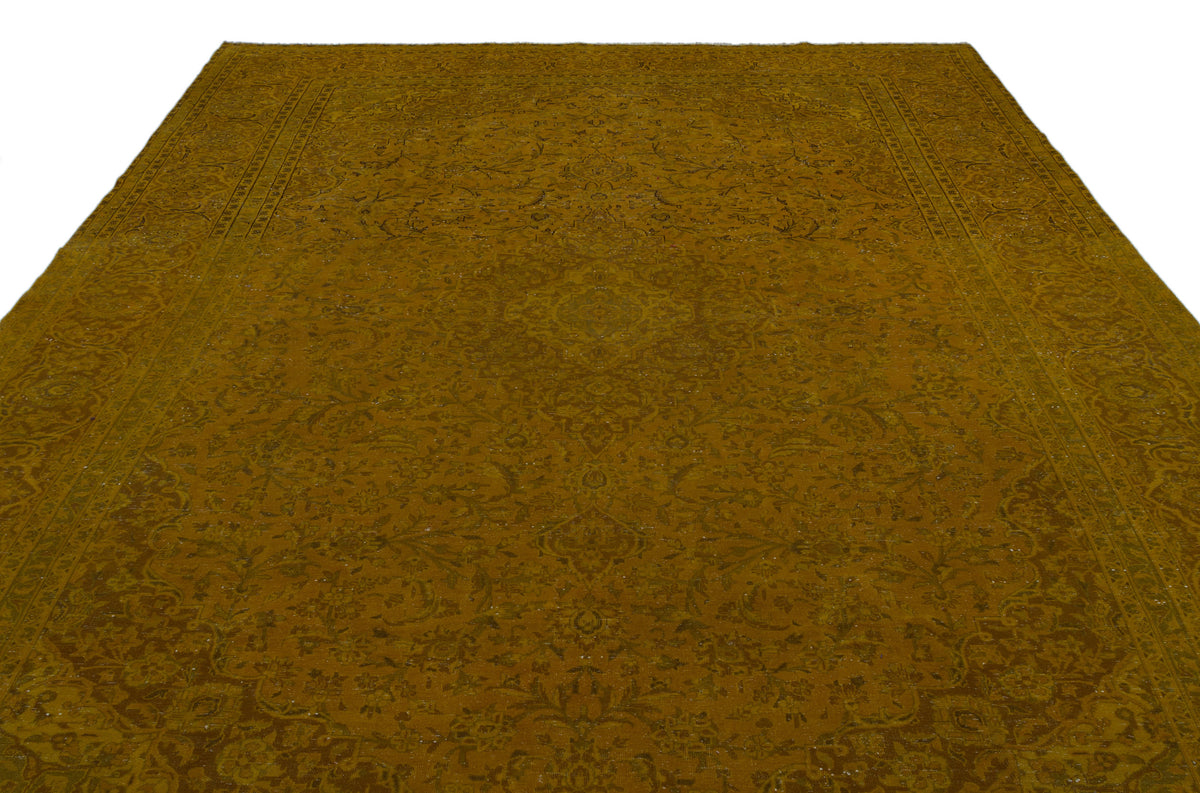 Yellow Over Dyed Vintage XLarge Rug 9&#39;3&#39;&#39; x 14&#39;2&#39;&#39; ft 282 x 431 cm