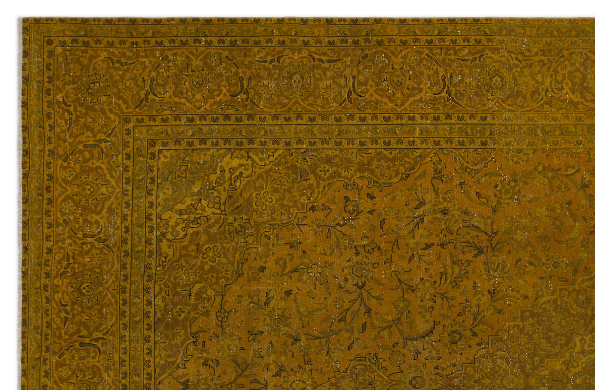 Yellow Over Dyed Vintage XLarge Rug 9&#39;3&#39;&#39; x 14&#39;2&#39;&#39; ft 282 x 431 cm