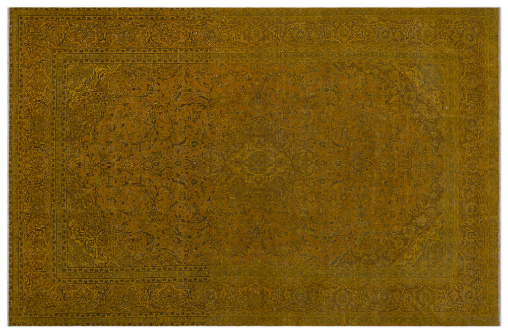 Yellow Over Dyed Vintage XLarge Rug 9'3'' x 14'2'' ft 282 x 431 cm